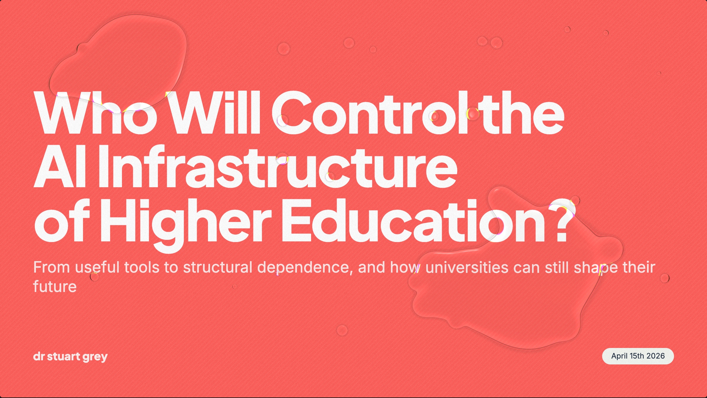 First slide from my Teesside keynote